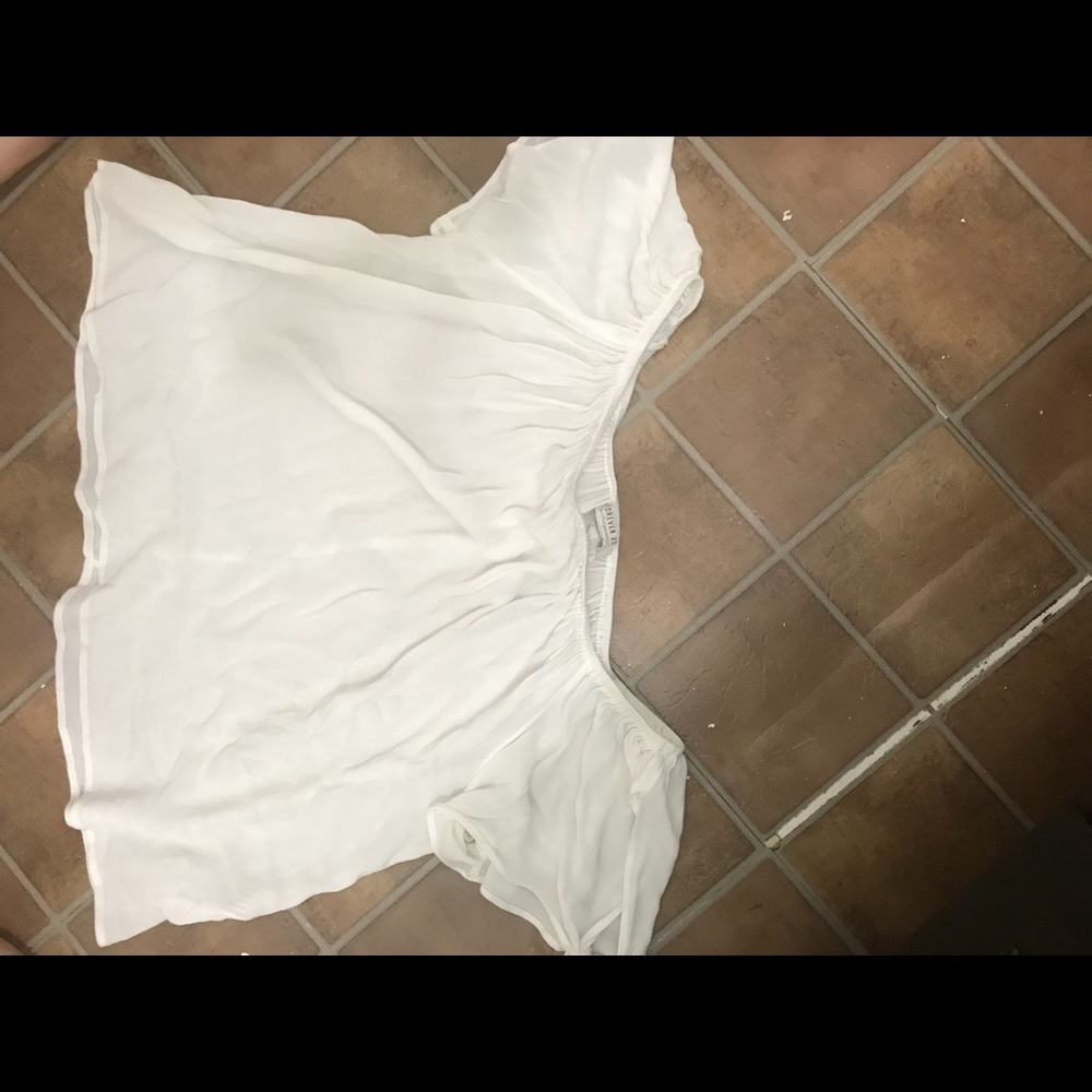 Forever 21 Off the Shoulder White TopSize Large